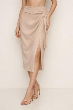 Jupe mi-Longue Beige