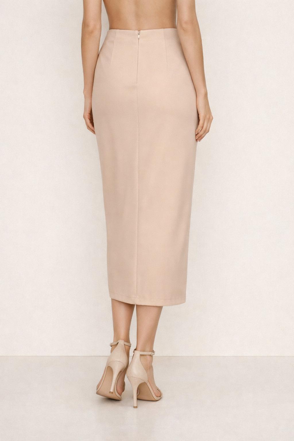 Jupe mi-Longue Beige