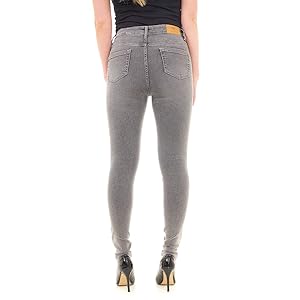 M17 Femmes Taille haute Jeans Skinny Fit Acid Black