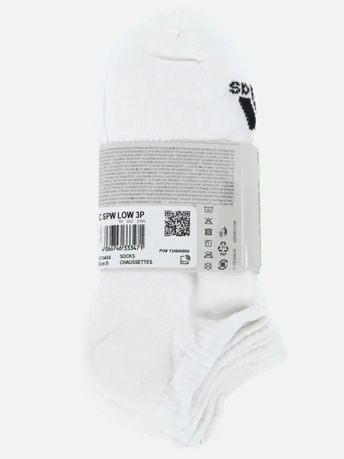 adidas Training - Lot de 3 paires de chaussettes basses - Blanc