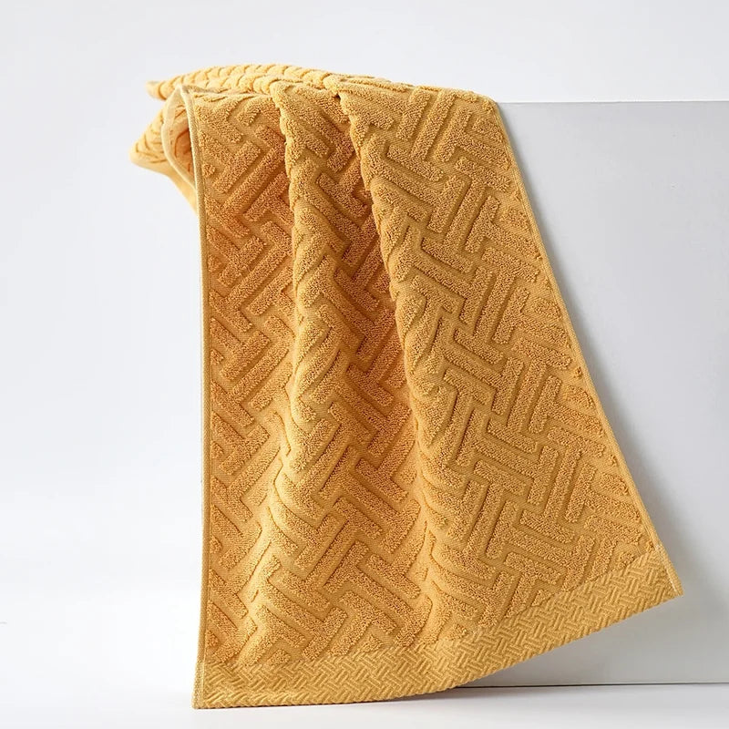 Ensemble de 2 serviettes éponge géométriques en coton - Absorbantes et douces
