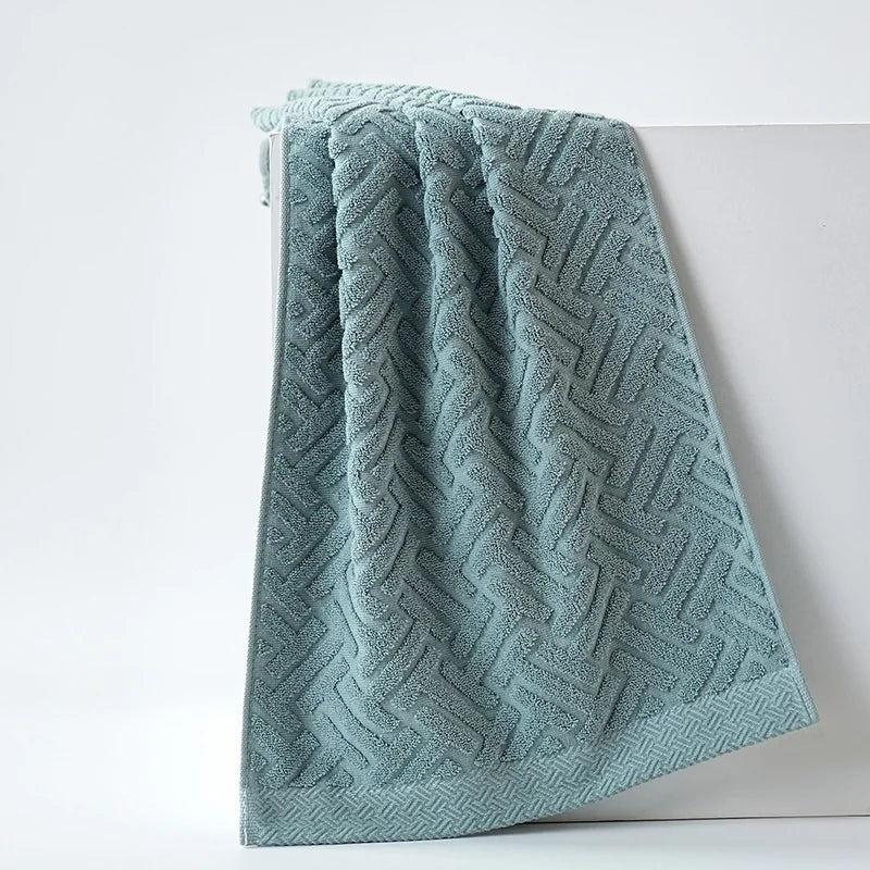 Ensemble de 2 serviettes éponge géométriques en coton - Absorbantes et douces