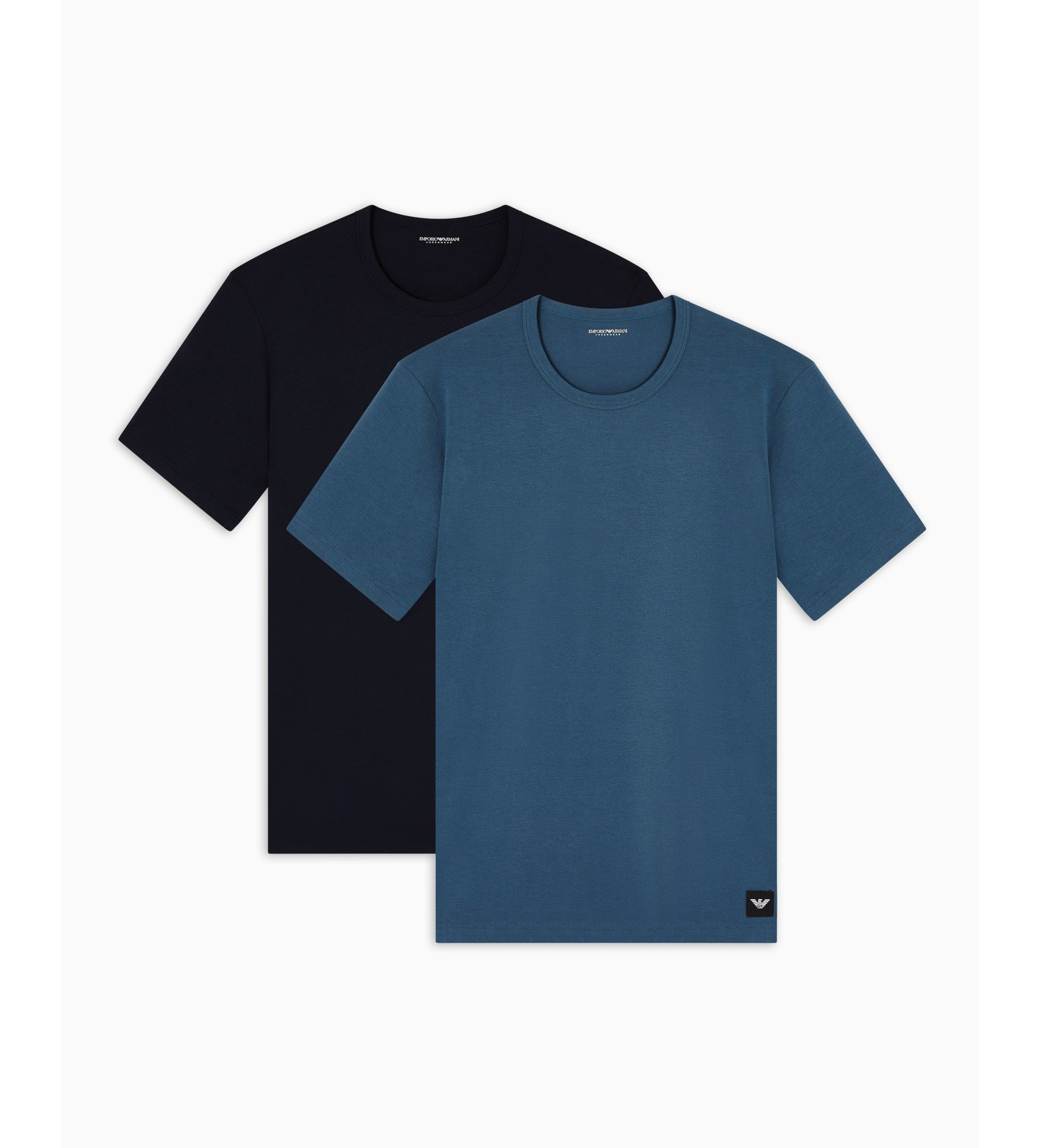 Emporio Armani SET 2 T-SHIRTS ESSENTIAL LOGOLABEL BLEU, MARINE
