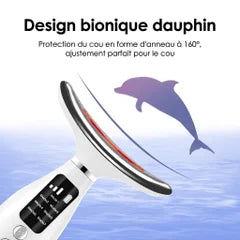 Appareil de massage LED 7 en 1 pour le cou et le visage - Dispositif anti-âge