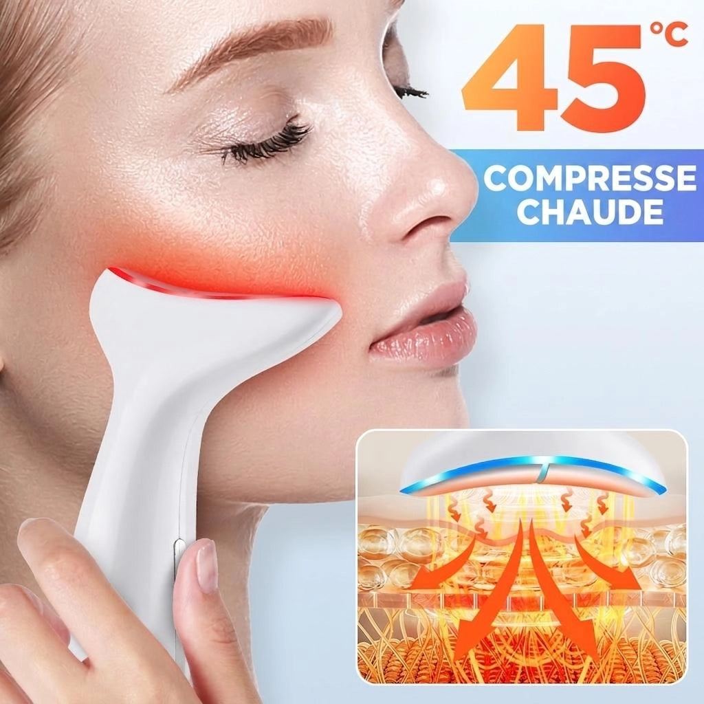Appareil de beauté pour le cou et le visage - Masseur à luminothérapie LED