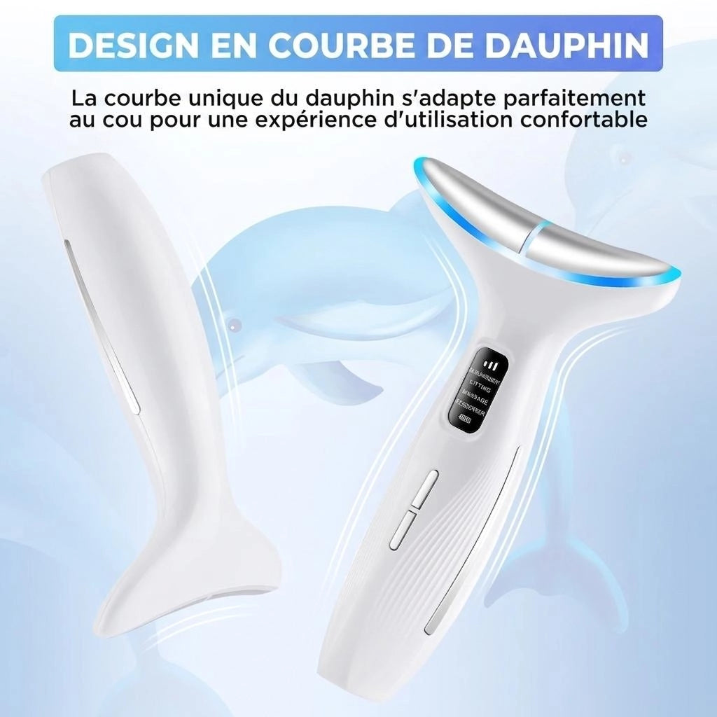 Appareil de beauté pour le cou et le visage - Masseur à luminothérapie LED