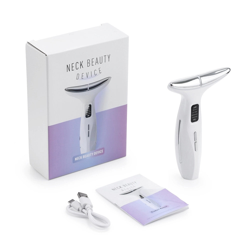 Appareil de beauté pour le cou et le visage - Masseur à luminothérapie LED